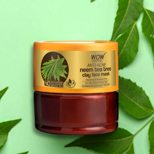 Neem & Tea Tree Oil Anti-Acne Clay Face Mask Controls Oil and Reduces 200ml
