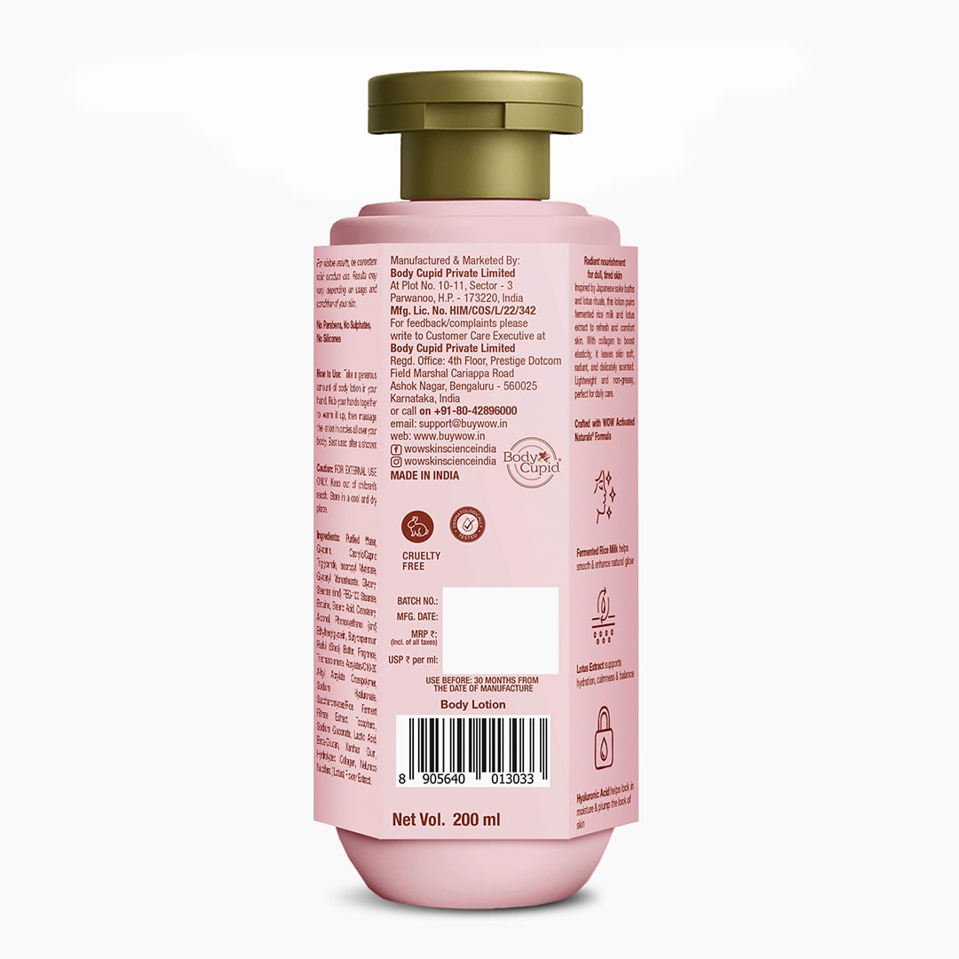 Fermented Rice Milk Body Lotion Nourishes and Revitalizes Skin 200ml