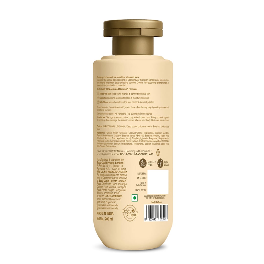 Nordic Oat Milk Soothing Body Lotion Nourishes and Soothes 200ml