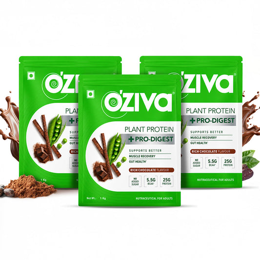 【OZiva】 Bioactive Plant Protein for Faster Absorption & Better Digestion｜バイオアクティブ プラントプロテイン 高速吸収＆消化サポート｜Rich Chocolate / Retainer Pack