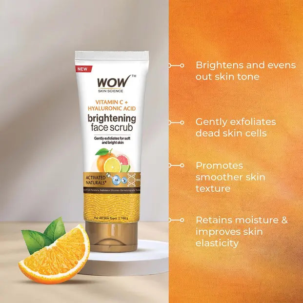 Vitamin C + Hyaluronic Acid Exfoliating Face Scrub Brightening & 150ml