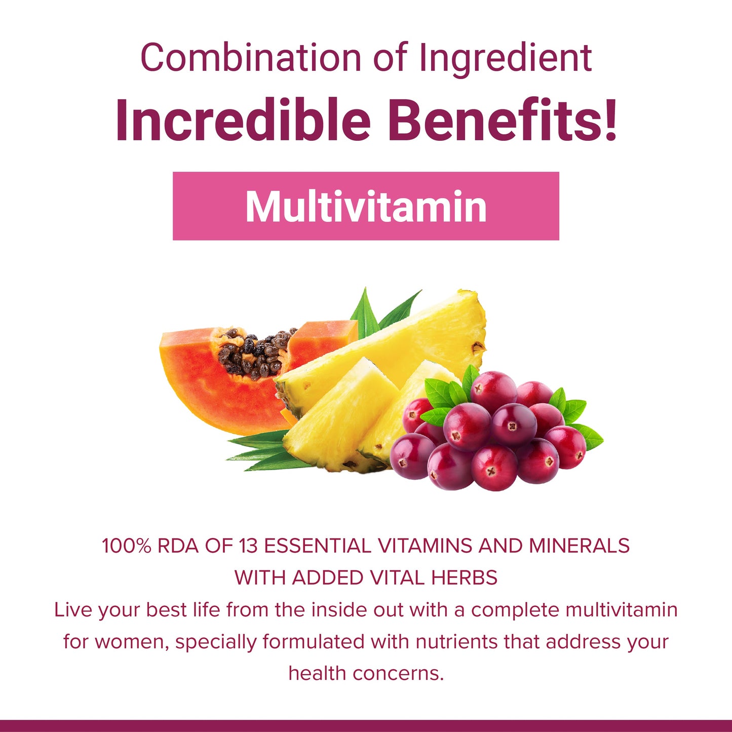 SupaSupp She's Active - Multivitamin For Women | Daily Nourishment For Women On The Go | Health Supplement | 60 Veg Cap, 500 mg 500mg