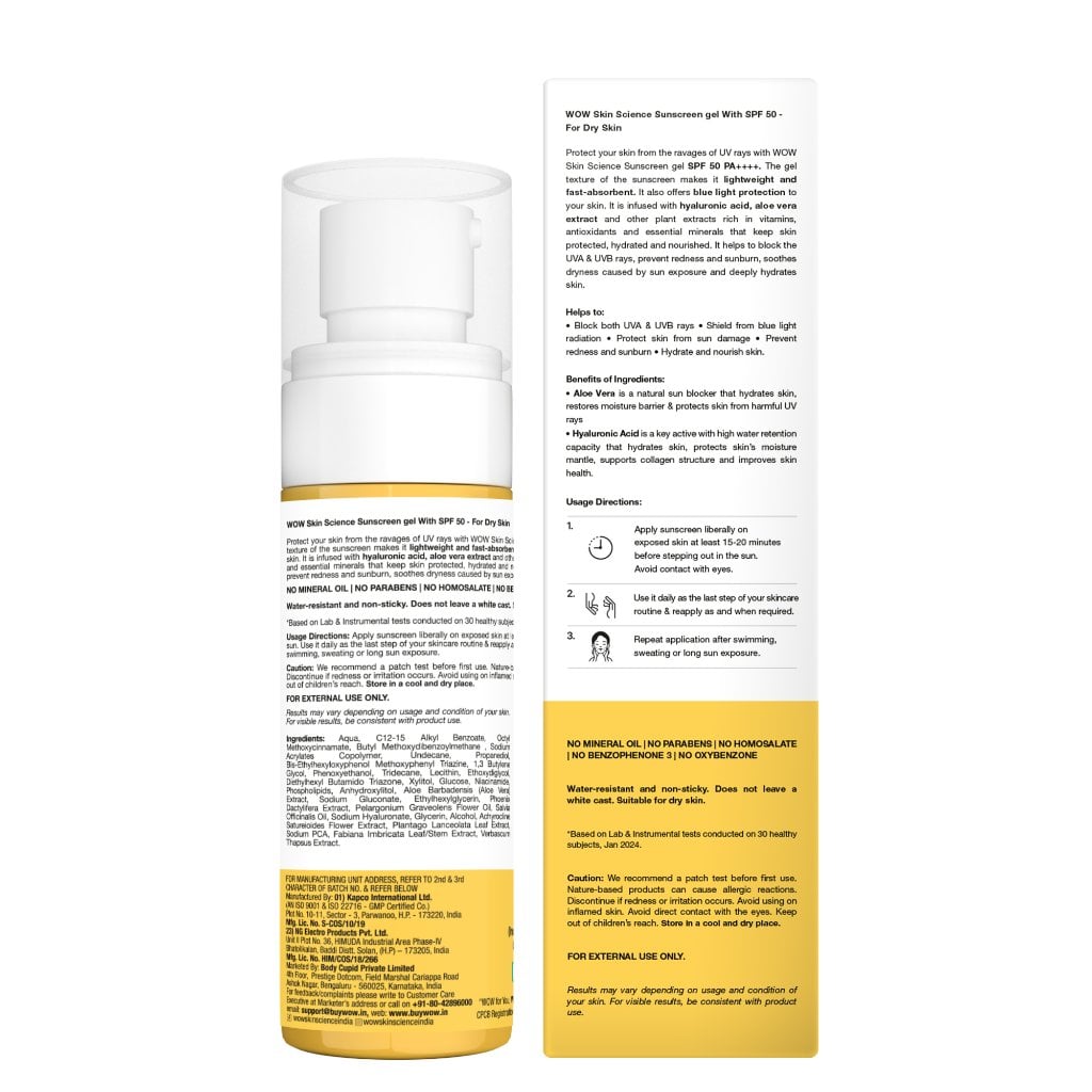 SPF 50 PA++++ Sunscreen Gel Broad-Spectrum Protection & Hydration 50ml