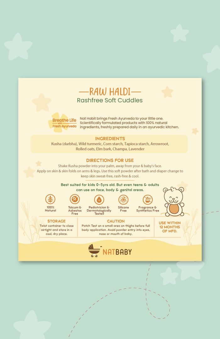 Kusha Baby Powder - Raw Haldi 150g x 2