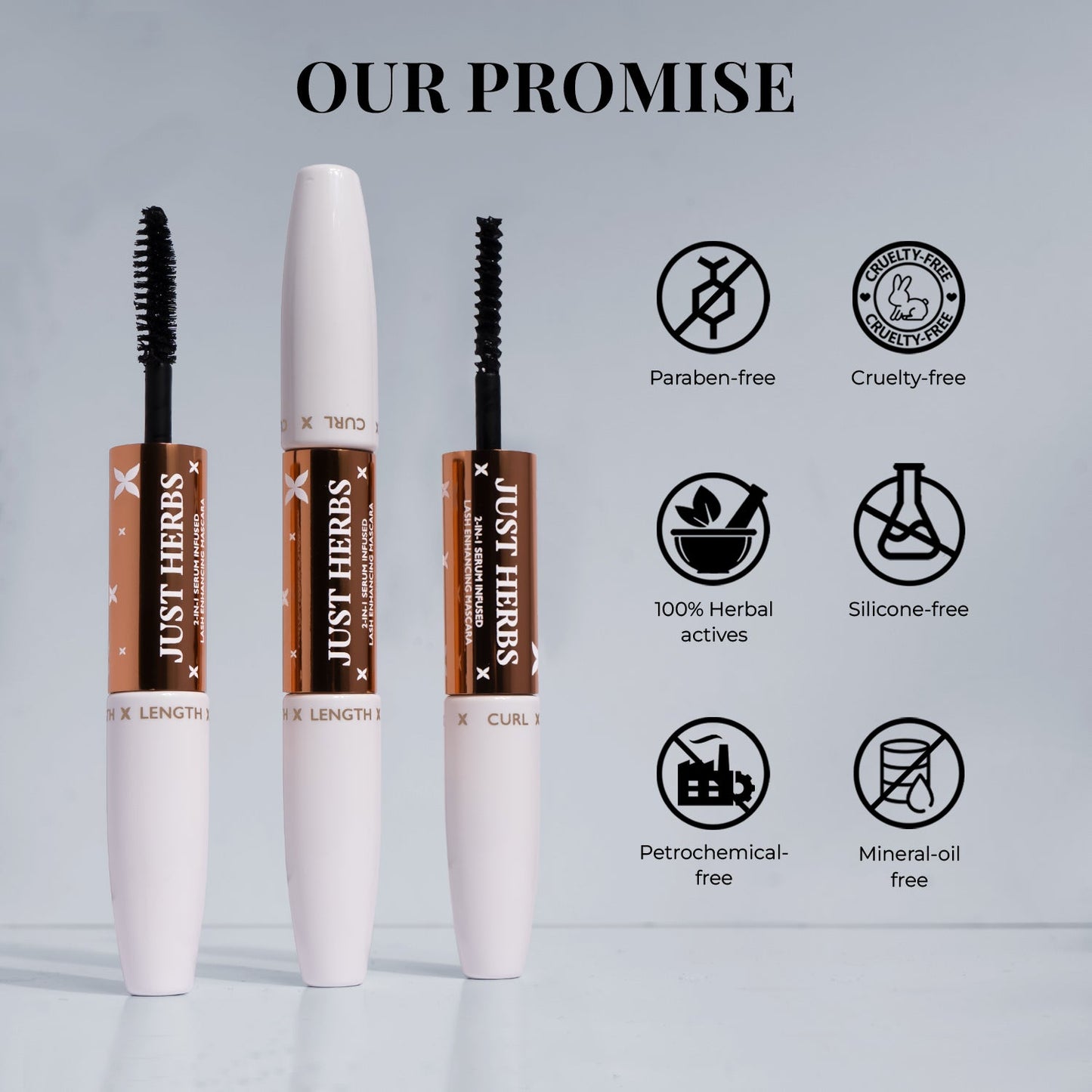 2-in-1 Serum-infused Lash Enhancing Mascara with Castor Oil and Coconut Oil 8g
