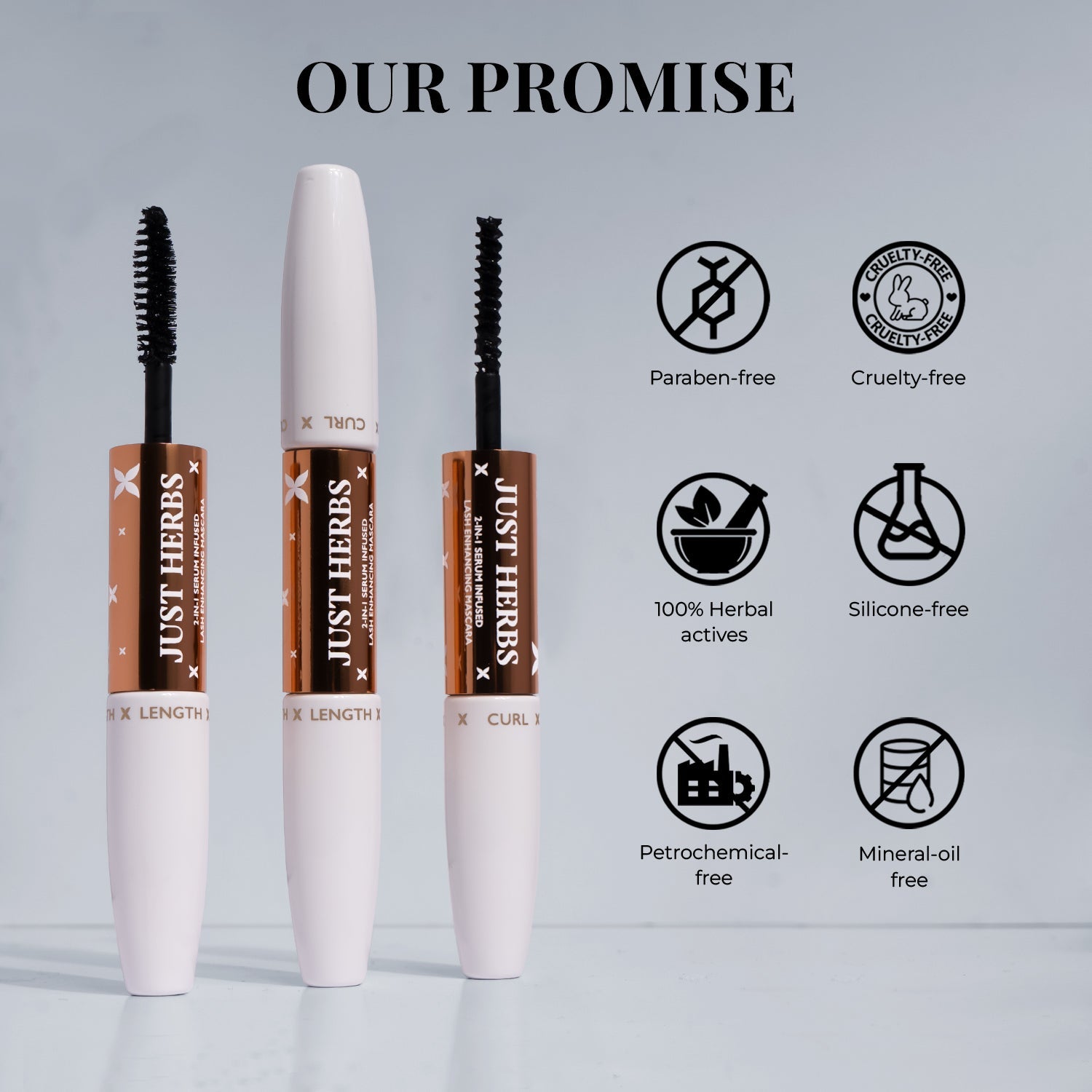 2-in-1 Serum-infused Lash Enhancing Mascara with Castor Oil and Coconut Oil 8g