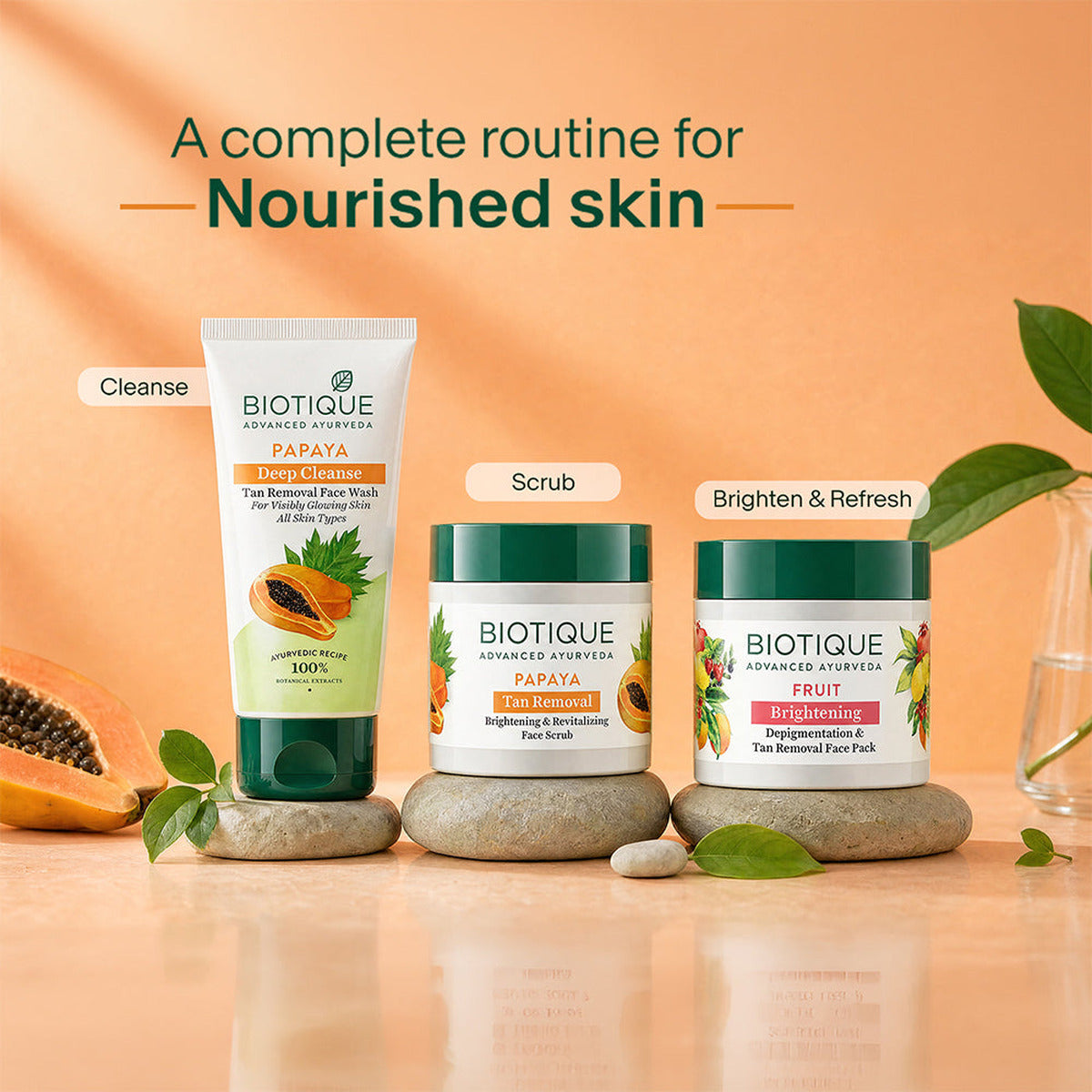 【Biotique】 Papaya Deep Cleanse Face Wash｜パパイヤ ディープクレンズ 洗顔料｜150ml×2本セット
