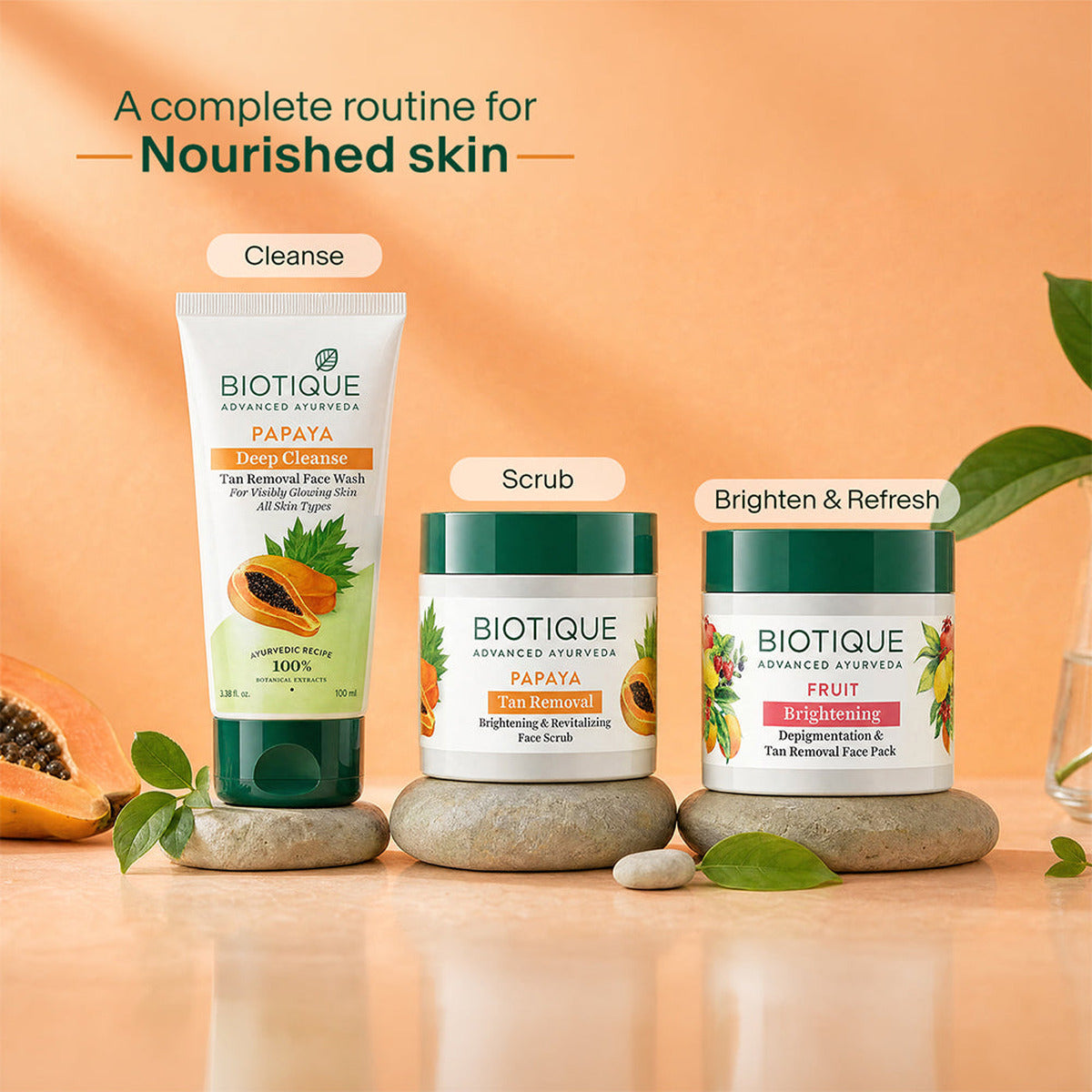 【Biotique】 Papaya Deep Cleanse Face Wash｜パパイヤ ディープクレンズ 洗顔料｜100ml×2本セット