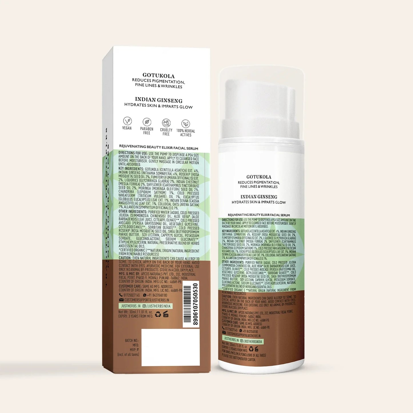 Glow Boosting Face serum with Gotukola and Indian Ginseng 30ml