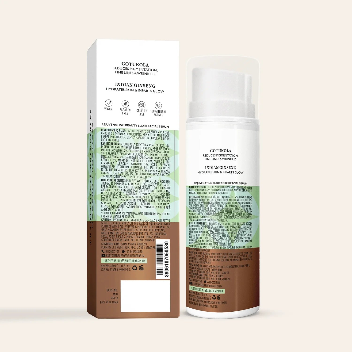 Glow Boosting Face serum with Gotukola and Indian Ginseng 30ml