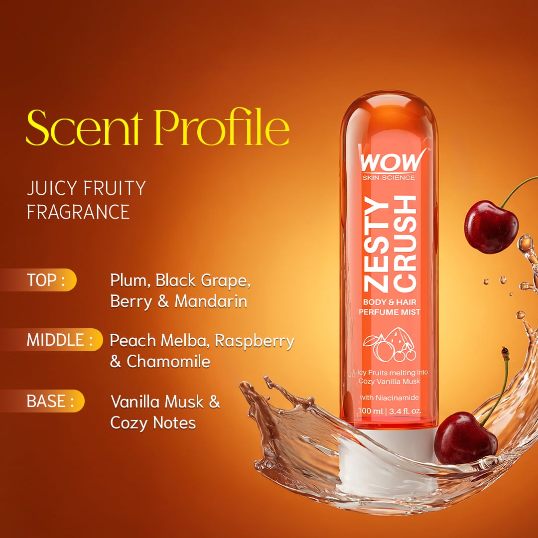 Zesty Crush Perfume Mist Invigorating Citrus & Vanilla Scent 100ml