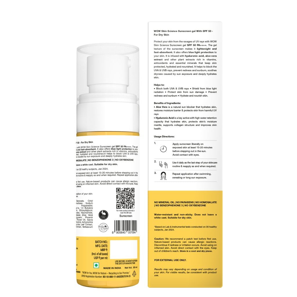 SPF 50 PA++++ Sunscreen Gel Broad-Spectrum Protection & Hydration 50ml