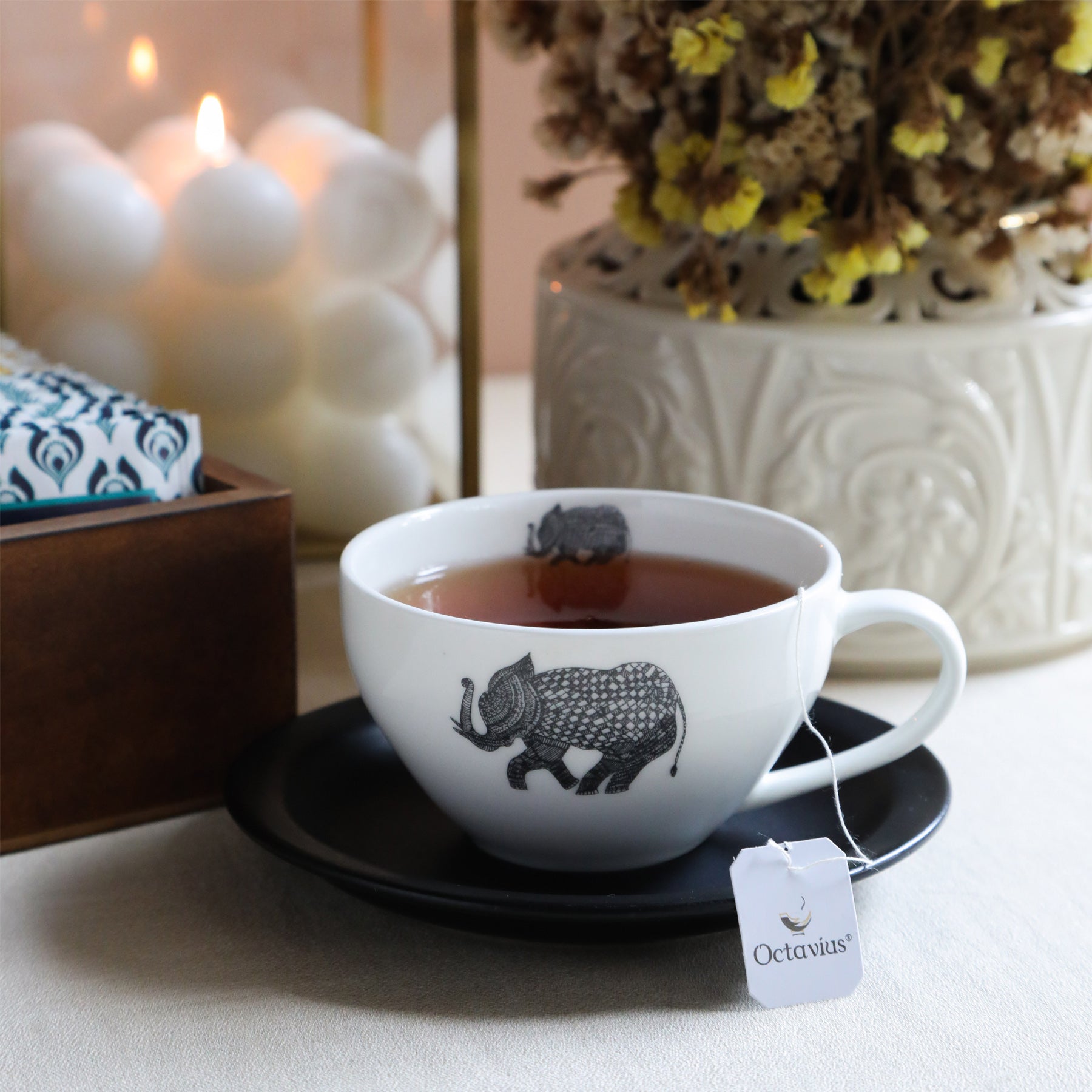 Assortment of Fine Teas - 90 Teabags in Handcrafted Cutwork Wooden Box 90teabags