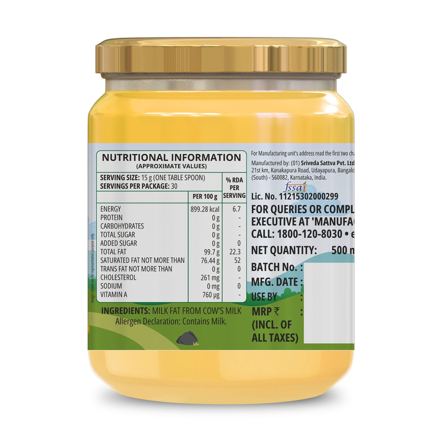 A2 Cow Ghee, 500 ml 500ml