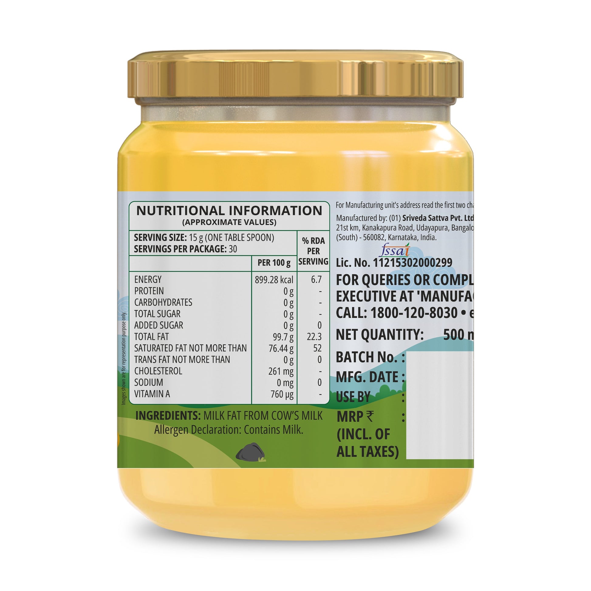 A2 Cow Ghee, 500 ml 500ml