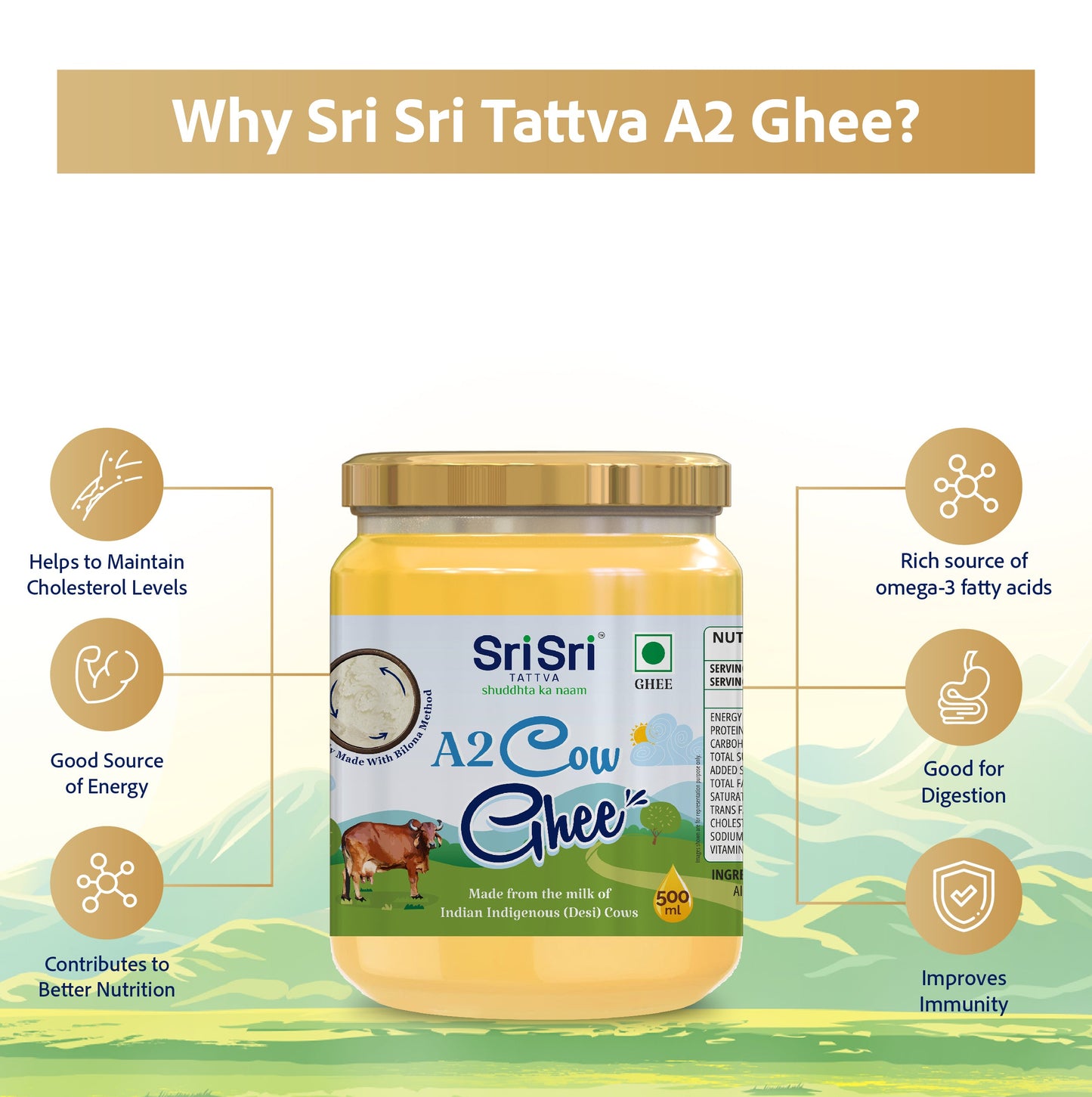 A2 Cow Ghee, 500 ml 500ml