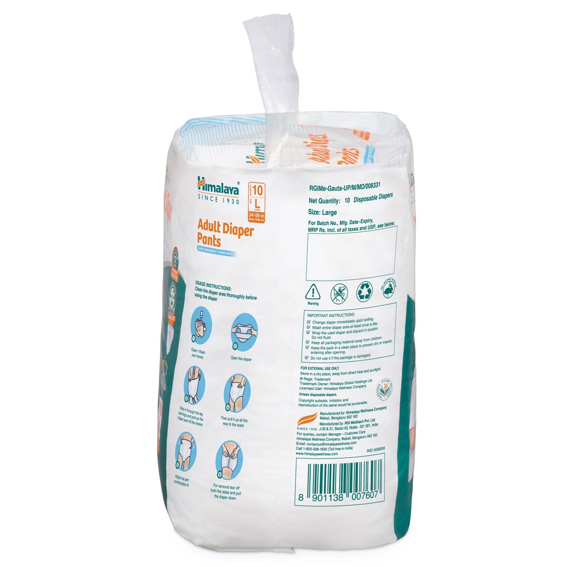 Adult Diaper Pants Medium - 10's Pack