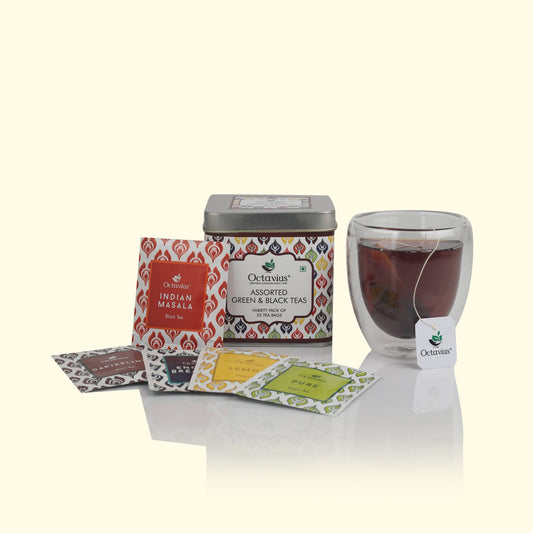 6 Assorted Black & Green Teas - 25 Teabags 25teabags