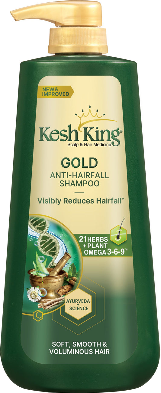 Kesh King Gold Anti Hairfall Shampoo with Plant Omega 3-6-9, For Soft, Smooth & Voluminous Hair  (1000 ml)