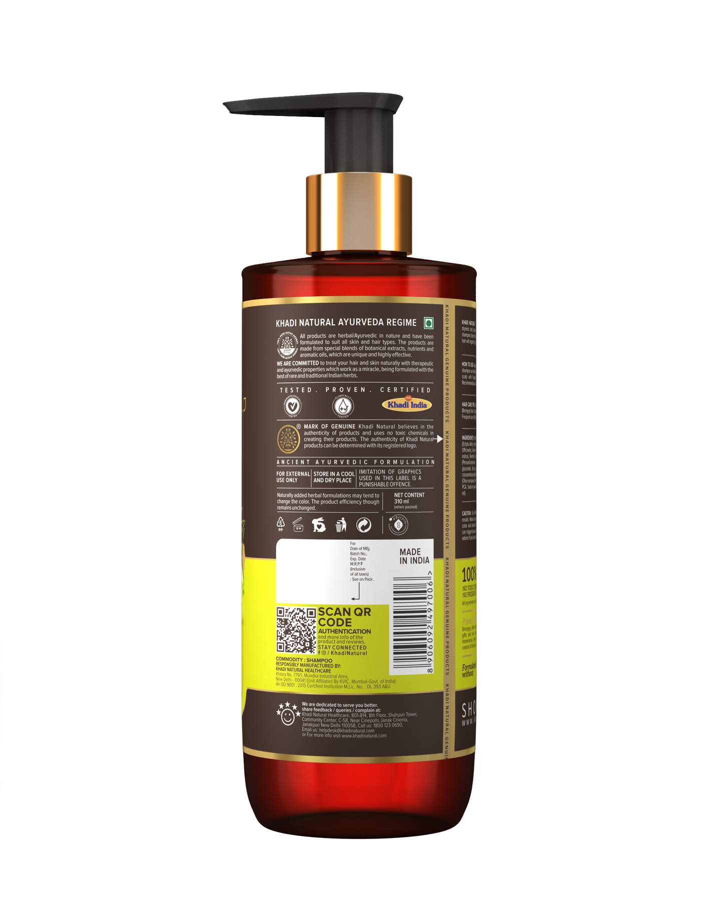 Amla & Bhringraj Hair Cleanser - SLS, Parabens, Color, Salt & Artificial Fragrance Free 310ml