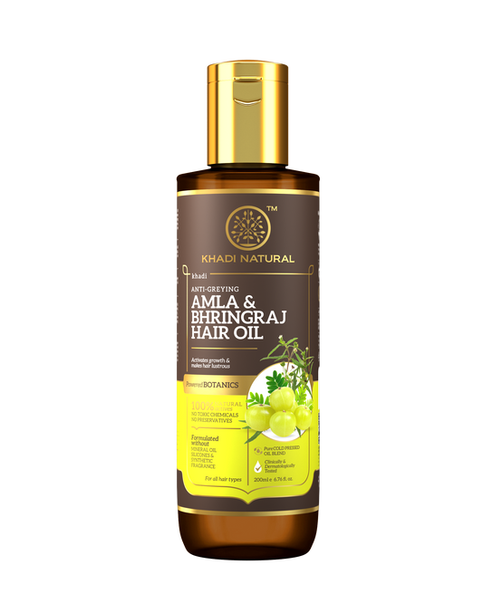 Amla & Bhringraj Hair Oil - Mineral Oil, Silicones, Synthetic Fragrance Free 200ml