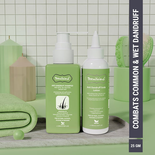 Teenilicious Anti Dandruff Shampoo & Scalp Lotion Combo Kit | Prevents Recurrence of Dandruff | 200ml 200ml