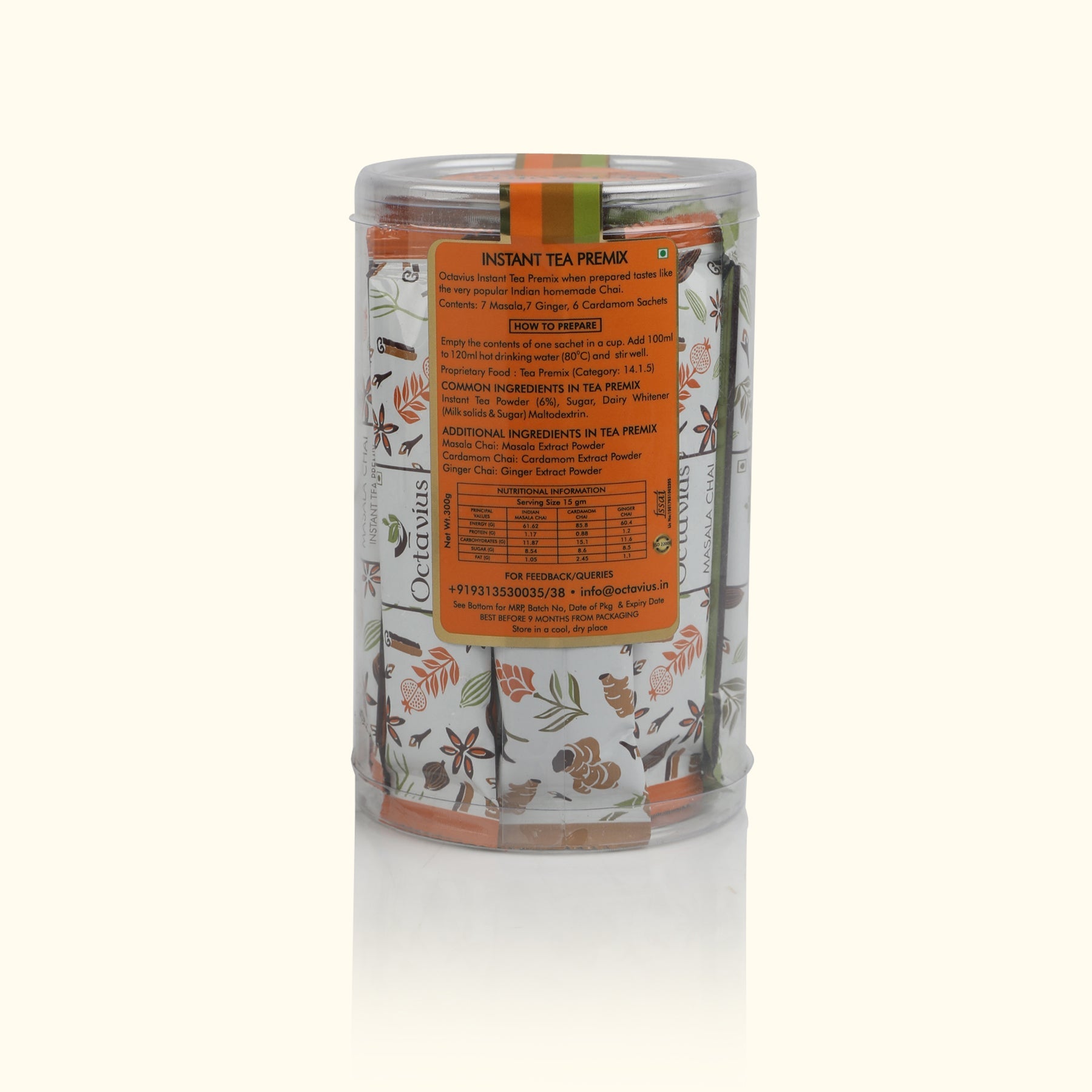 3 in 1 Instant Premix - Indian Masala, Cardamom & Ginger 15 Sachets