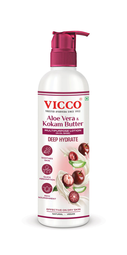 【Vicco】 Aloe Vera & Kokum Butter Multipurpose Lotion｜アロエベラ＆コクムバター マルチパーパスローション｜200ml