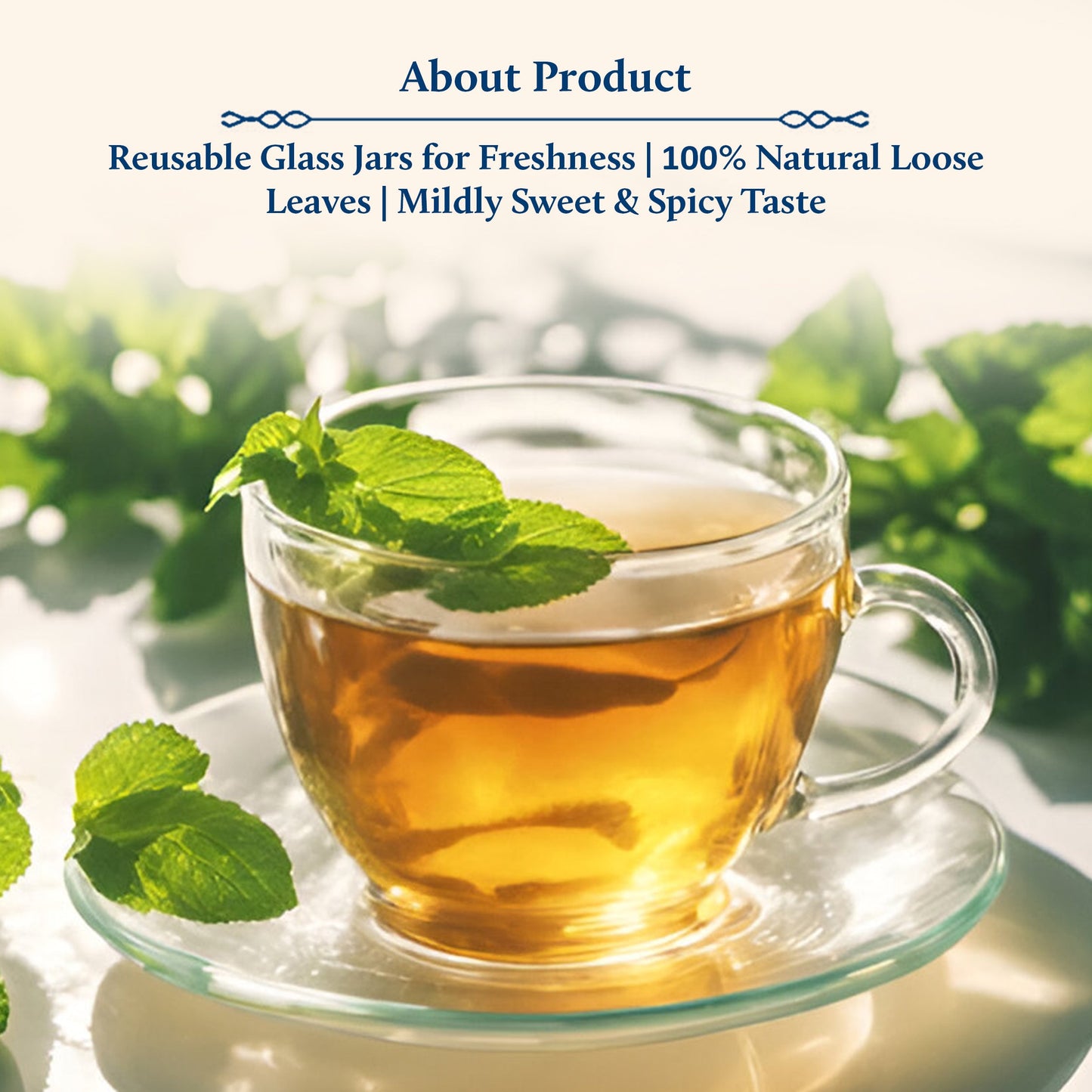 Cinnamon Green Tea to Boost Metabolism | Air-Tight Glass Jar with Free Tea Infuser (50 g + 15 g Free | 33 cups) 50g