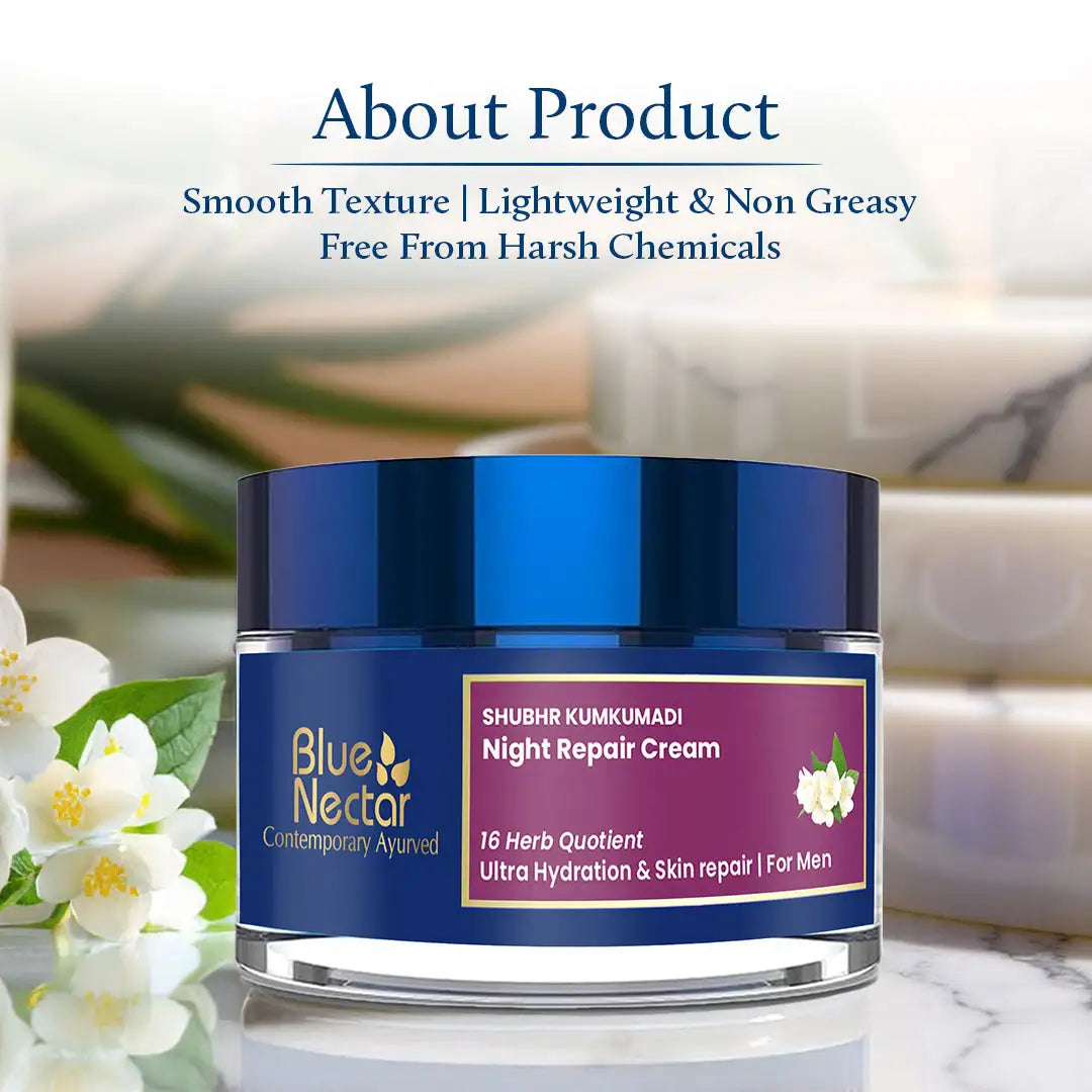 Kumkumadi Night Cream for Men for Ultra Hydration & Skin Repair (16 Herbs, 50g) 50g