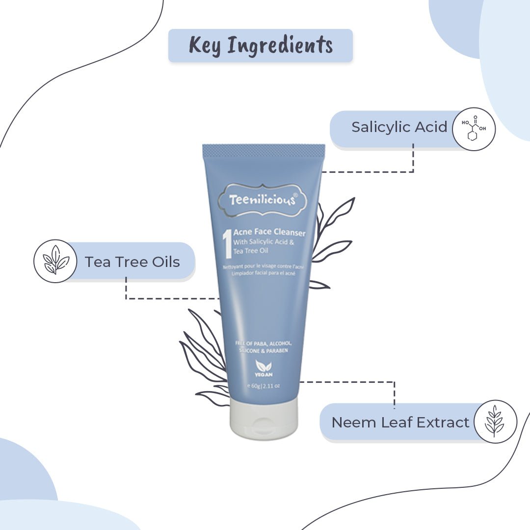Teenilicious Acne Face Cleanser For Blackhead & Whitehead With Salicylic Acid