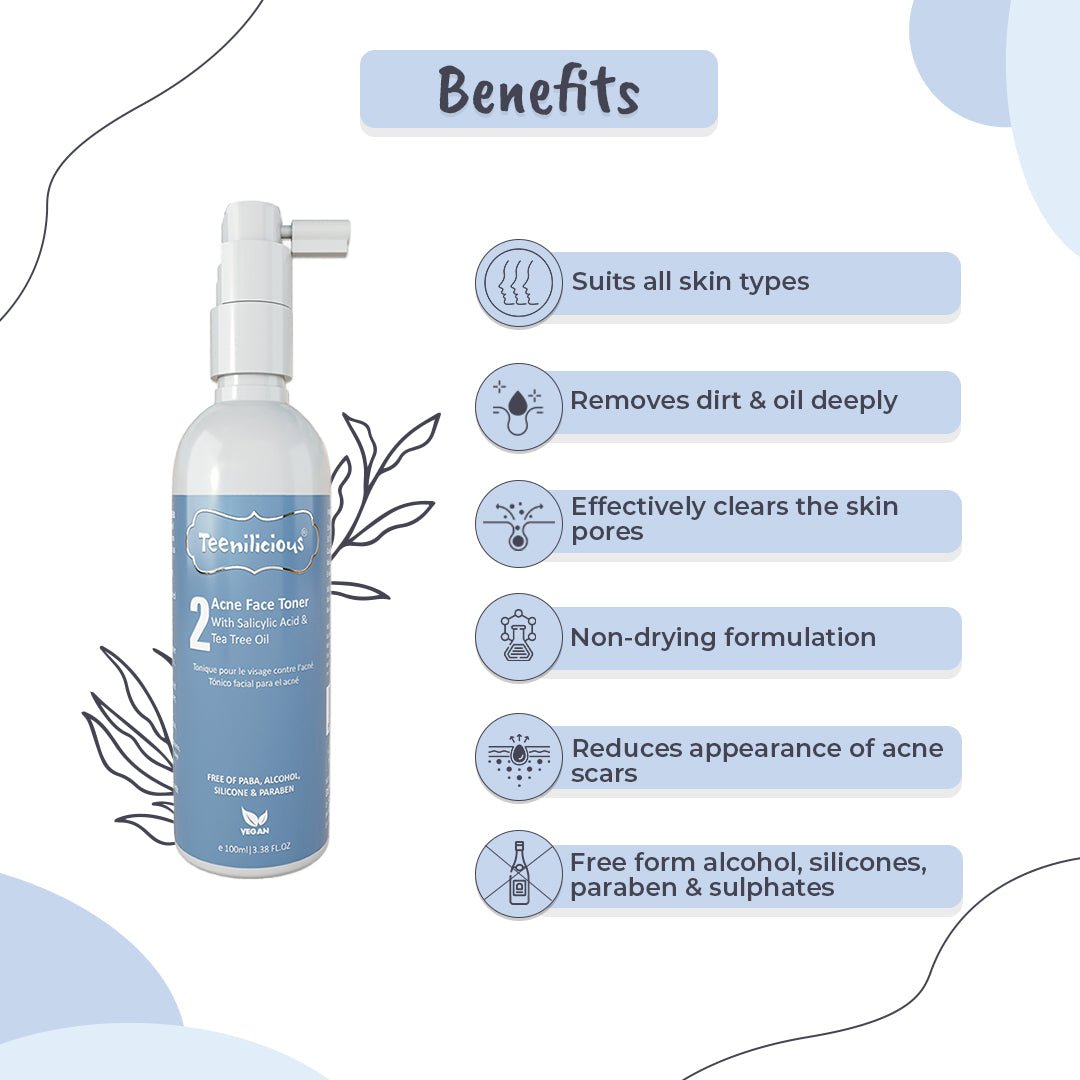 Teenilicious Acne Face Toner With Salicylic Acid - For Blackhead & Whitehead