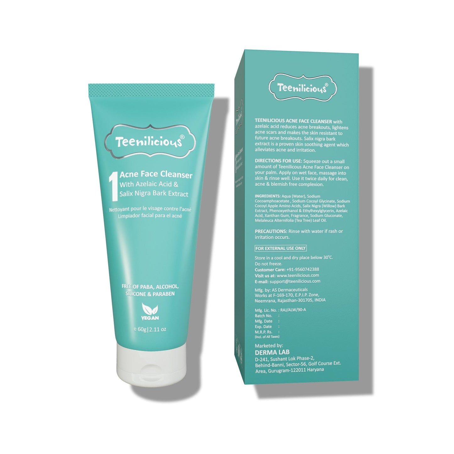 Teenilicious Acne Face Cleanser With Azelaic Acid - For Dry & Sensitive Skin