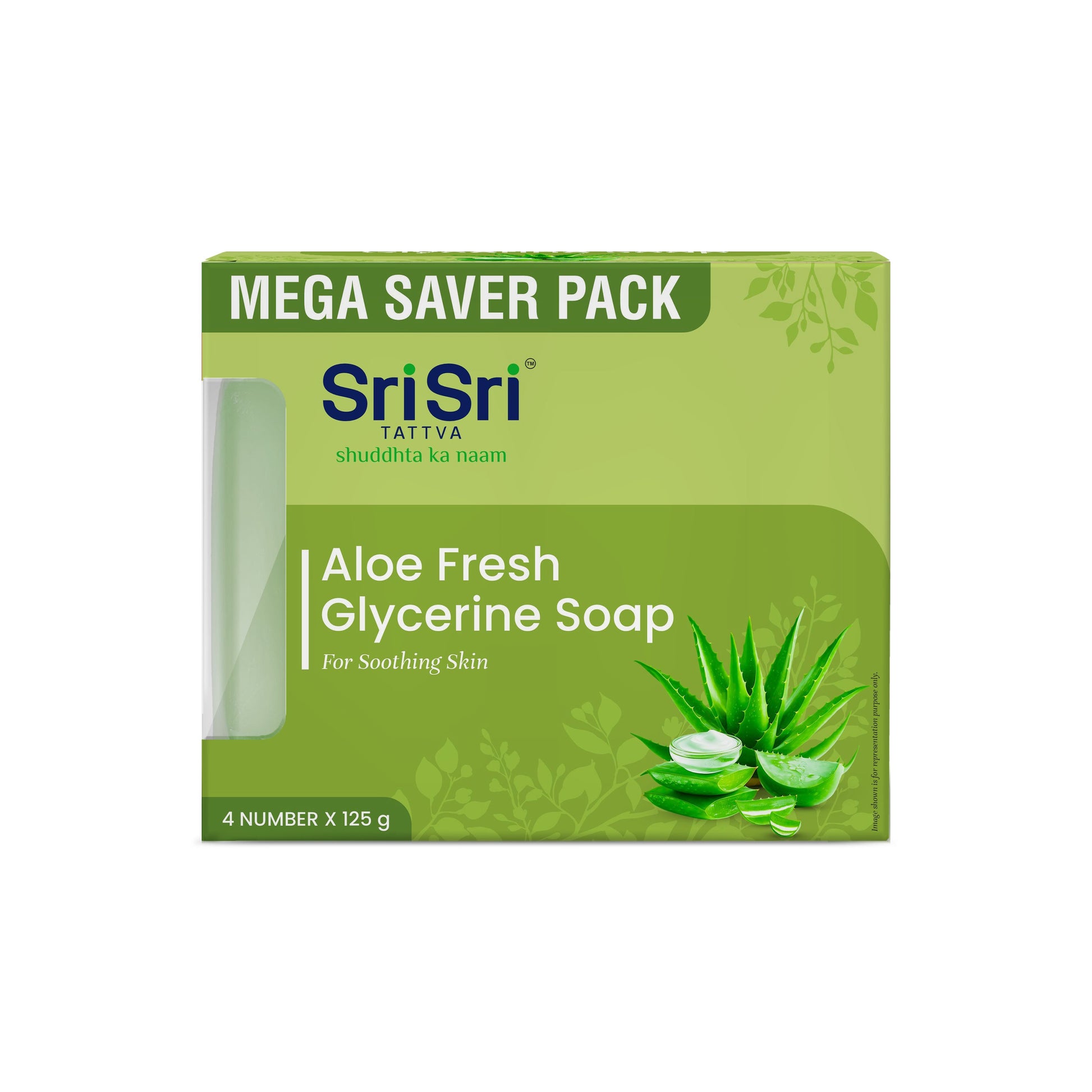 【Sri Sri Tattva】 Aloe Fresh Glycerine Soap｜ アロエフレッシュ グリセリン石けん｜ 125g×4個
