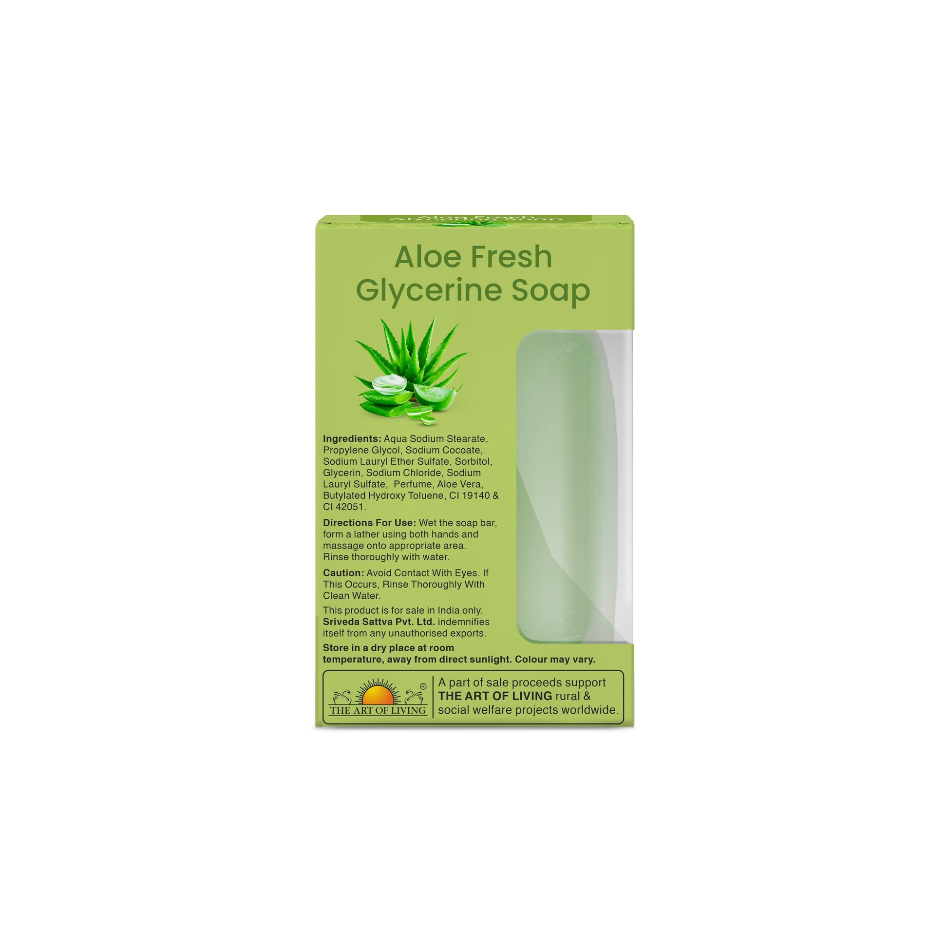 Aloe Fresh Glycerine Soap | For Soothing Skin | 125 g Each | Pack of 4 125gx4