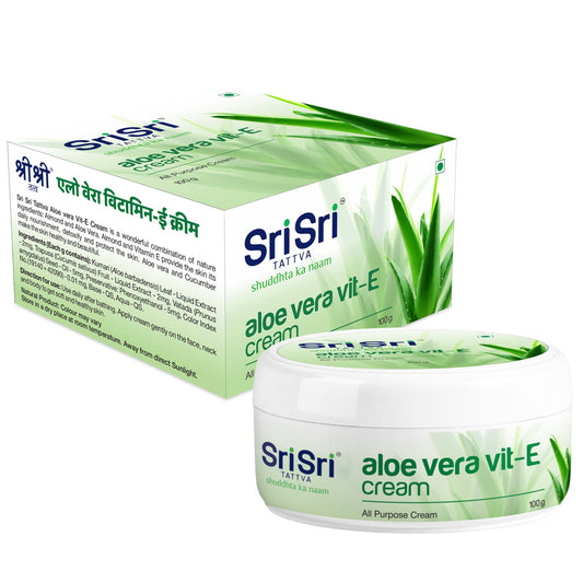 【Sri Sri Tattva】 Aloe Vera Vitamin E All-Purpose Cream｜ アロエベラ ビタミンE オールパーパス クリーム｜ 100g