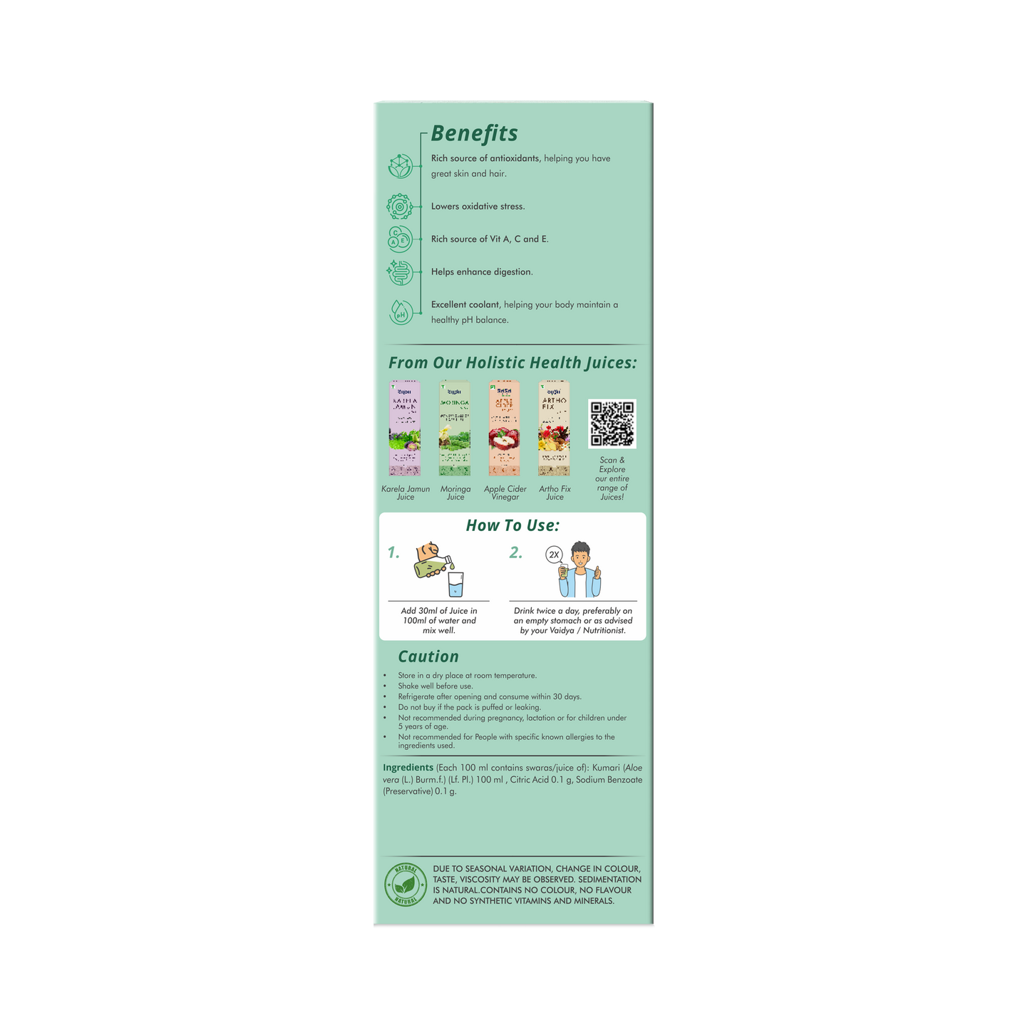 Aloe Vera Juice | No Added Sugar | 1 L 1L