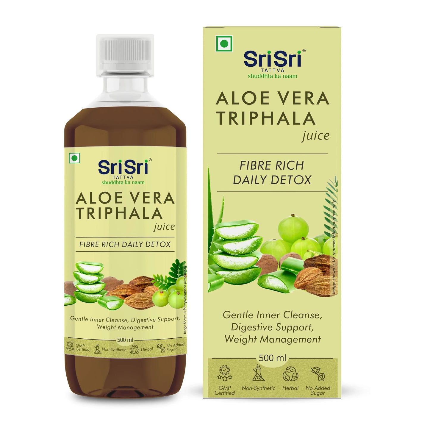 Aloe Vera Triphala Juice - Fibre Rich Daily Detox | Gentle Inner Cleanse, Digestive Support, Weight Management | No Added Sugar | 500 ml 500ml