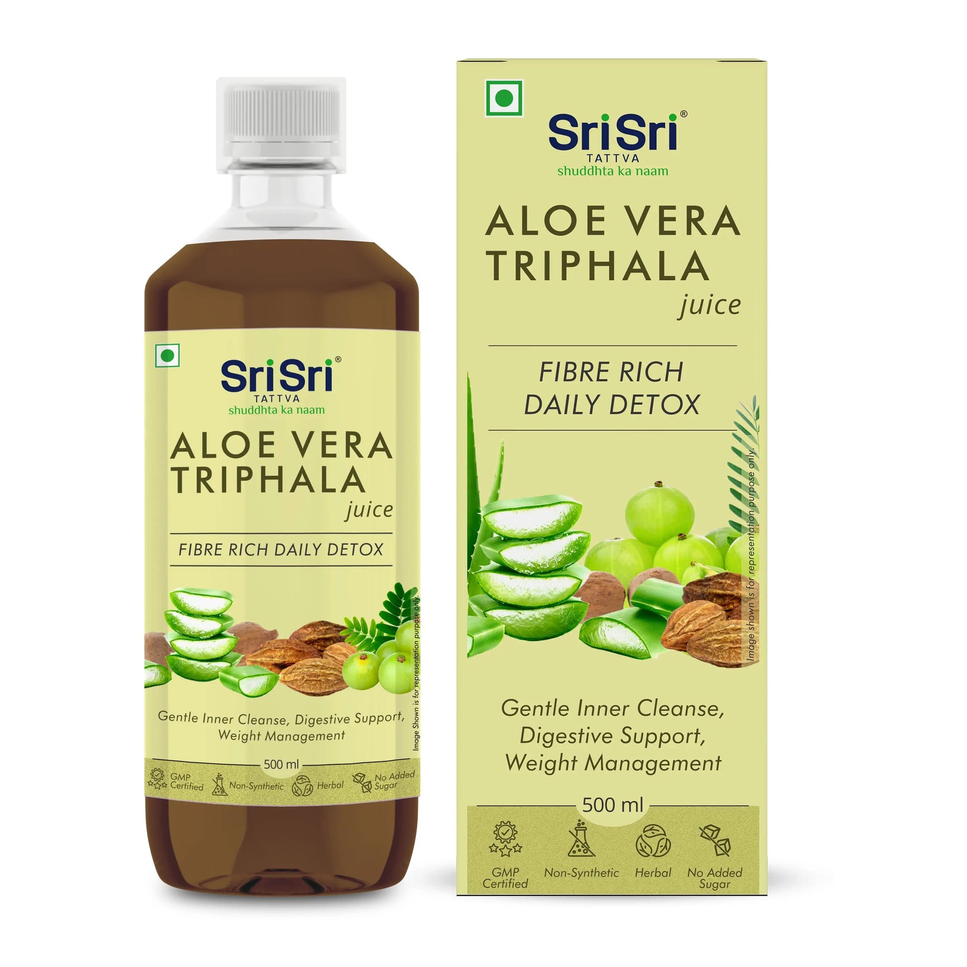 Aloe Vera Triphala Juice - Fibre Rich Daily Detox | Gentle Inner Cleanse, Digestive Support, Weight Management | No Added Sugar | 500 ml 500ml