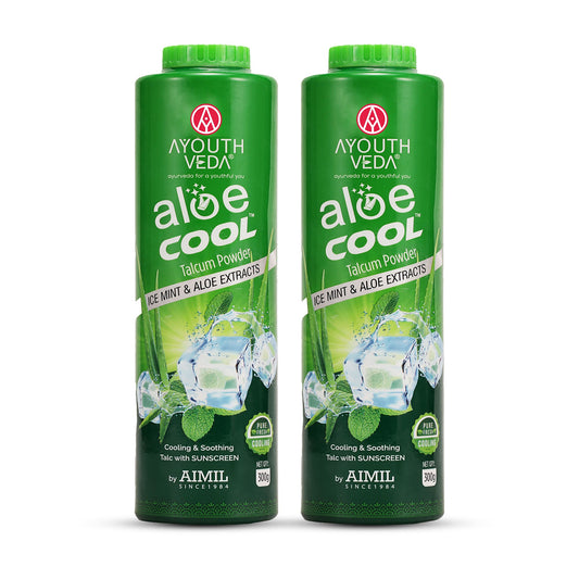 【Ayouthveda】 Aloe Cool Talcum Powder with Mint and Aloe Extracts 300g｜アロエ クール タルカム パウダー ウィズ ミント アンド アロエ エキストラクツ｜300g