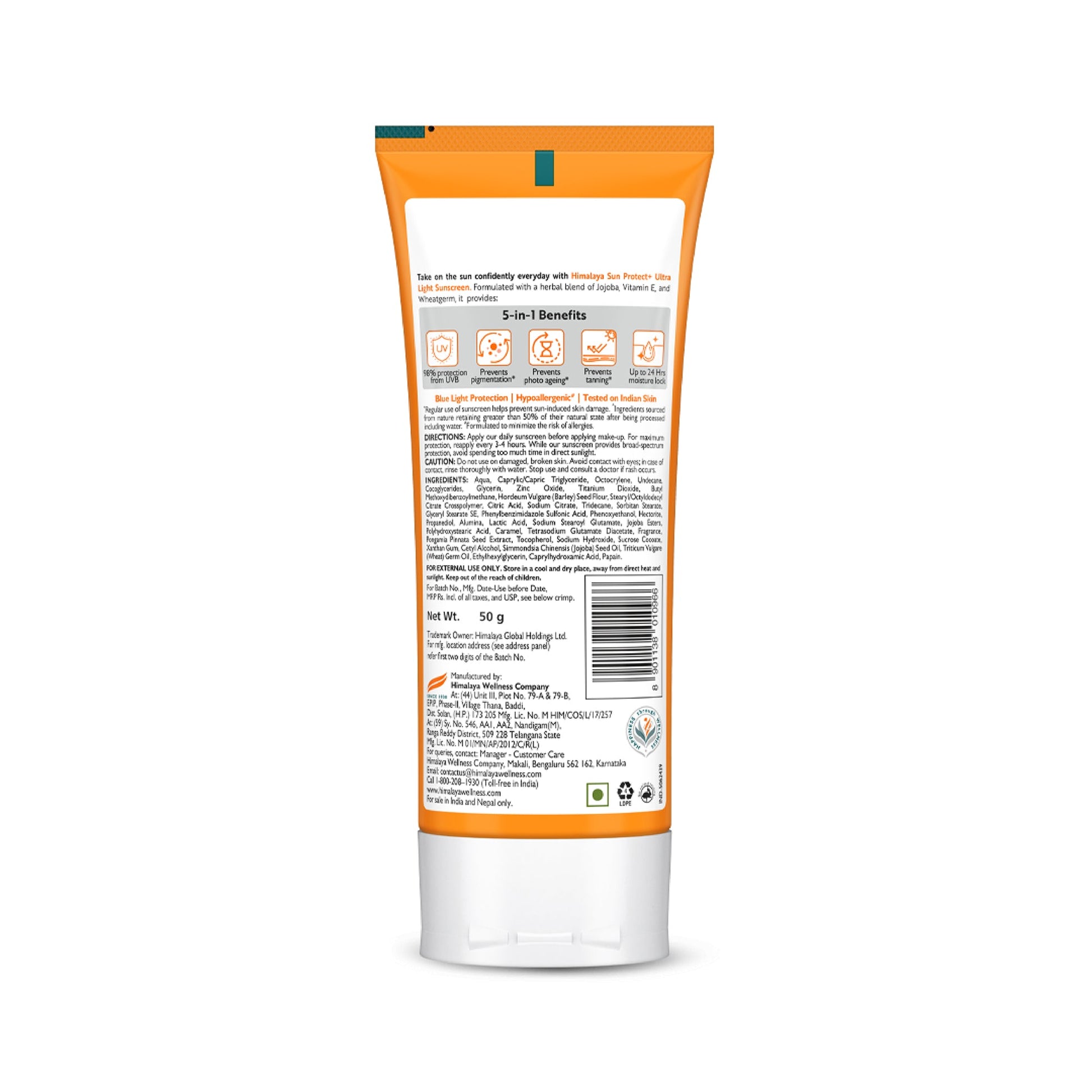 Himalaya Sun Protect+ Ultra-Light Sunscreen 50g Light Tint