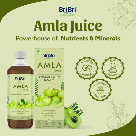 Amla Juice - Energise With Vitamin C | Rejuvenator, Immunity Builder, Antioxidant | No Added Sugar | 1 L 1L