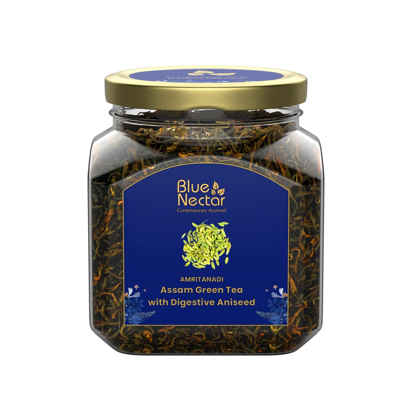 Digestive Aniseed Green Tea Air-Tight Glass Jar with Free Tea Infuser (65 g | 33 cups) 65g
