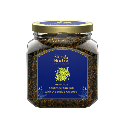 Digestive Aniseed Green Tea Air-Tight Glass Jar with Free Tea Infuser (65 g | 33 cups) 65g