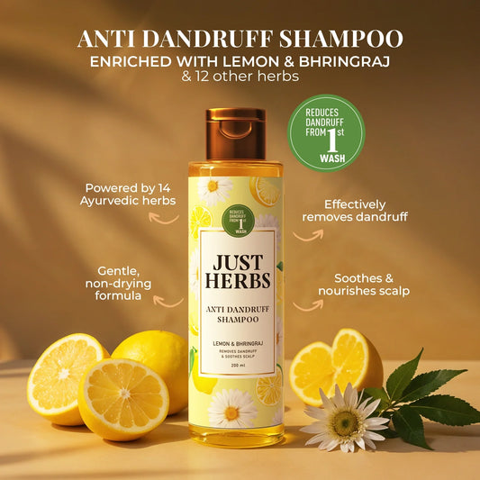 Anti Dandruff Shampoo | Lemon, Bhringraj & 12 Herbs 200ml