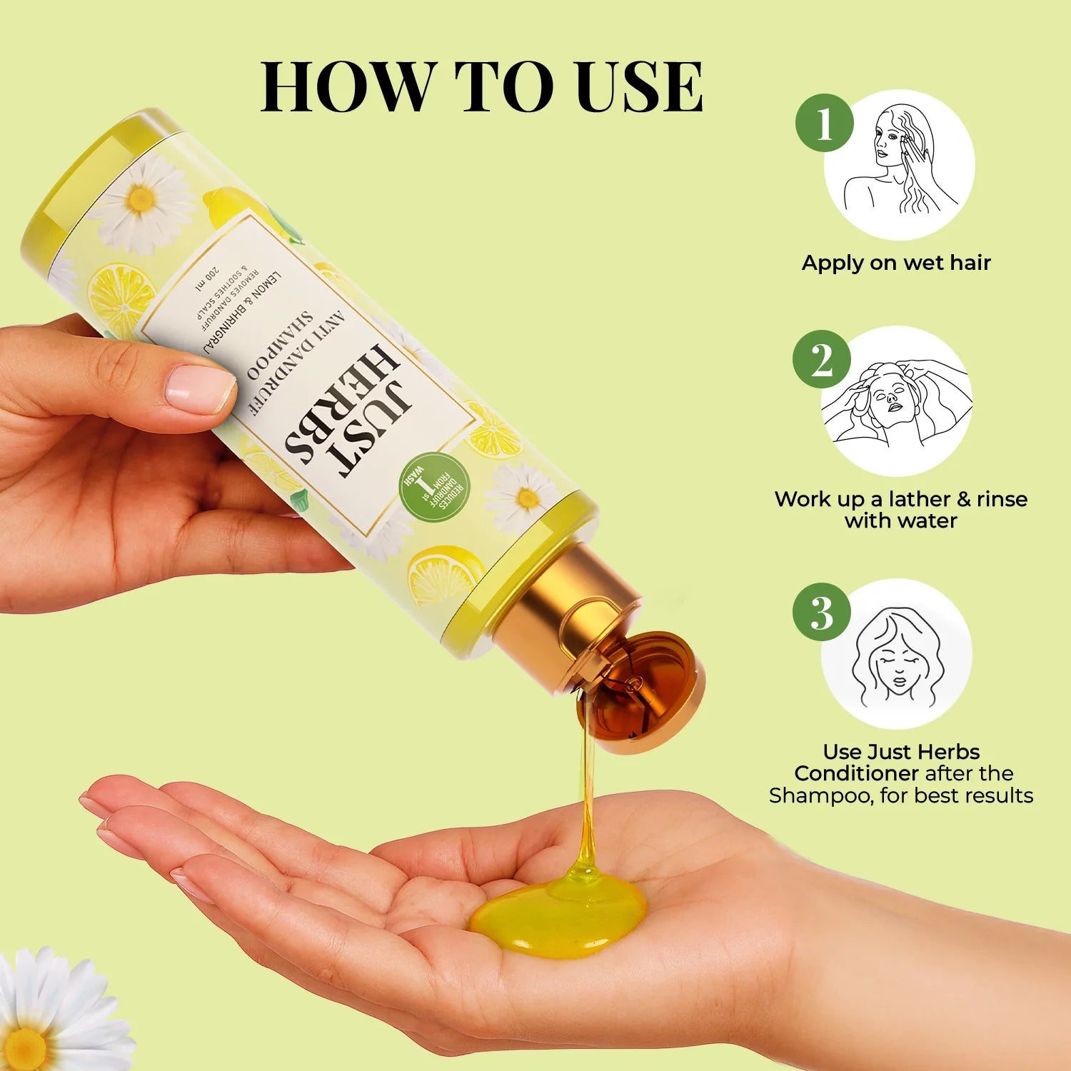 Anti Dandruff Shampoo | Lemon, Bhringraj & 12 Herbs 200ml