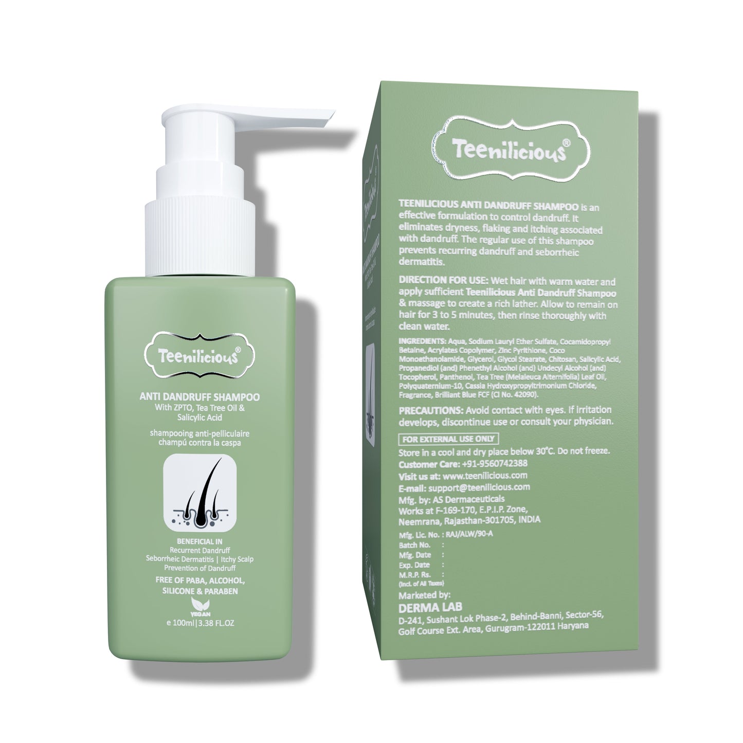 Teenilicious Anti Dandruff Shampoo - Shampoo For Dandruff, Flakiness And Hairfall 100ml 100ml