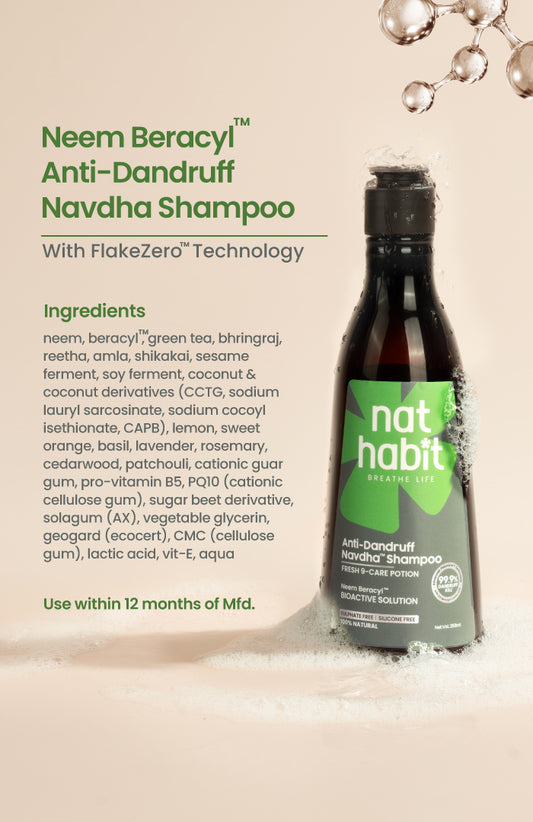 Anti-Dandruff Neem Beracyl™ Navdha Shampoo 250ml × 2