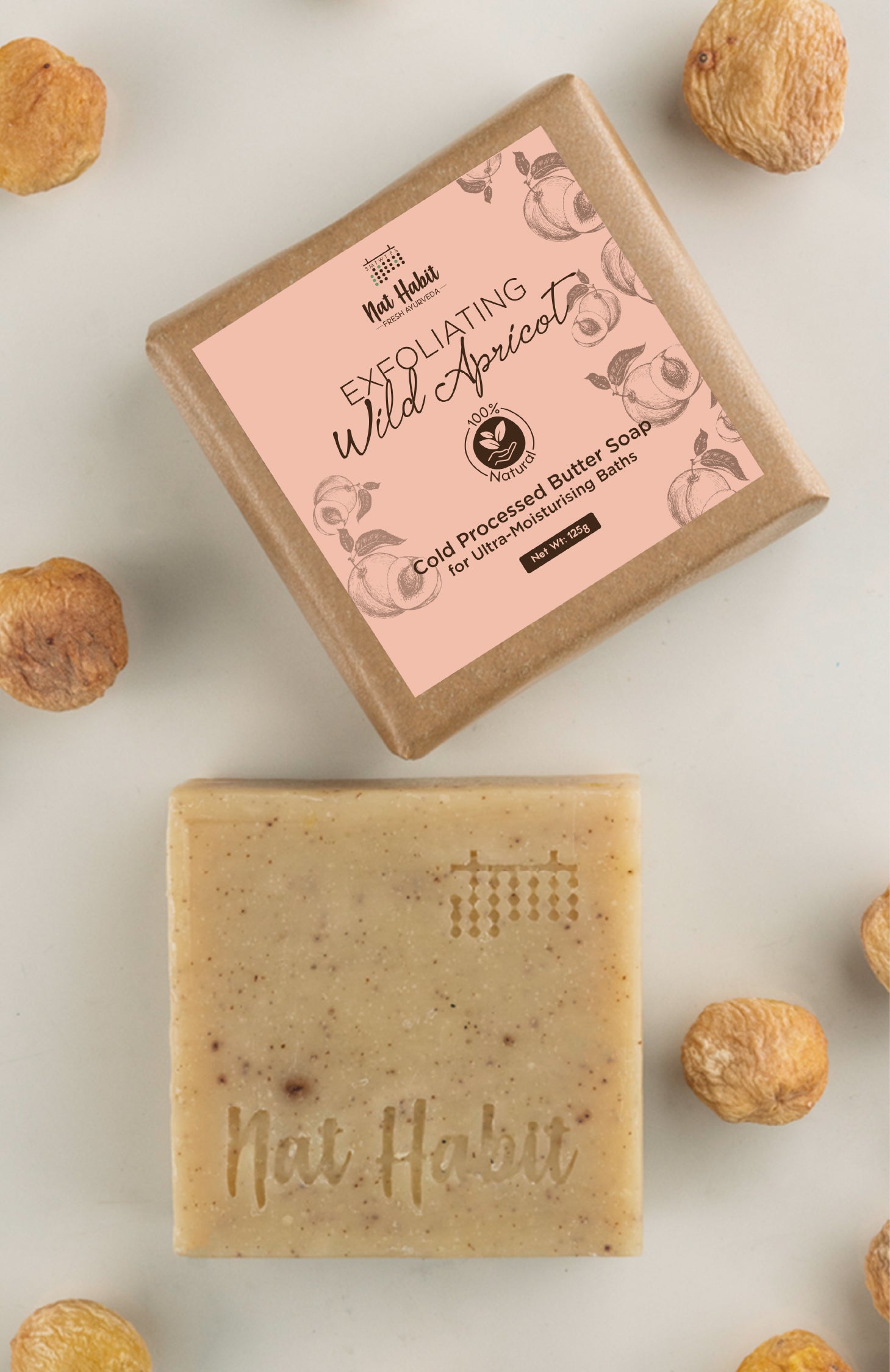 Cold Processed Exfoliating Wild Apricot Soap 125g-v3