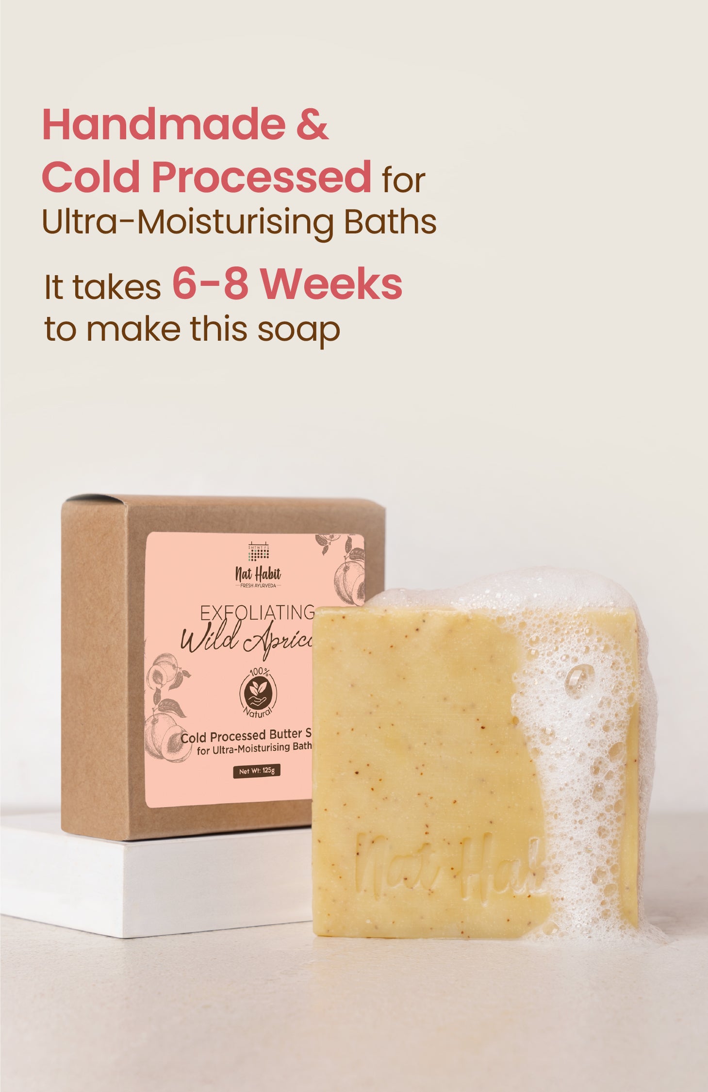 Cold Processed Exfoliating Wild Apricot Soap 125g-v2